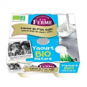 Yaourts (vache)-Le yaourt nature par 4- bio-LE P TIT GALLO