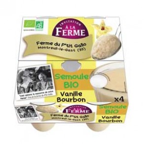 Semoules bio "au lait" à la vanille - 4*100 g-Produits frais-LE P TIT GALLO
