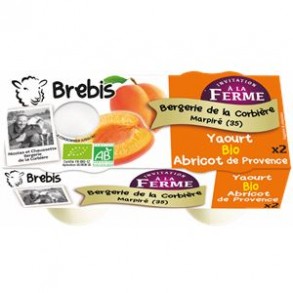 Yaourts (brebis)-yaourt fermier brebis abricot-BERGERIE DE LA CORBIERE