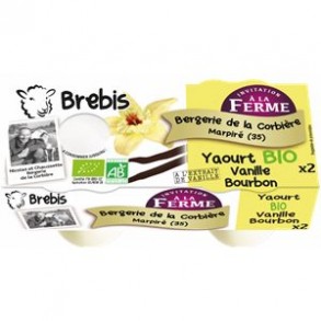 Les yaourts (brebis)-Yaourt fermier vanille bourbon -brebis-BERGERIE DE LA CORBIERE