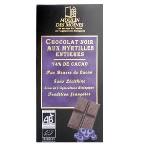 Produits Bio Chocolat noir bio 74% myrtilles- 100 g BIODIS FRAIS